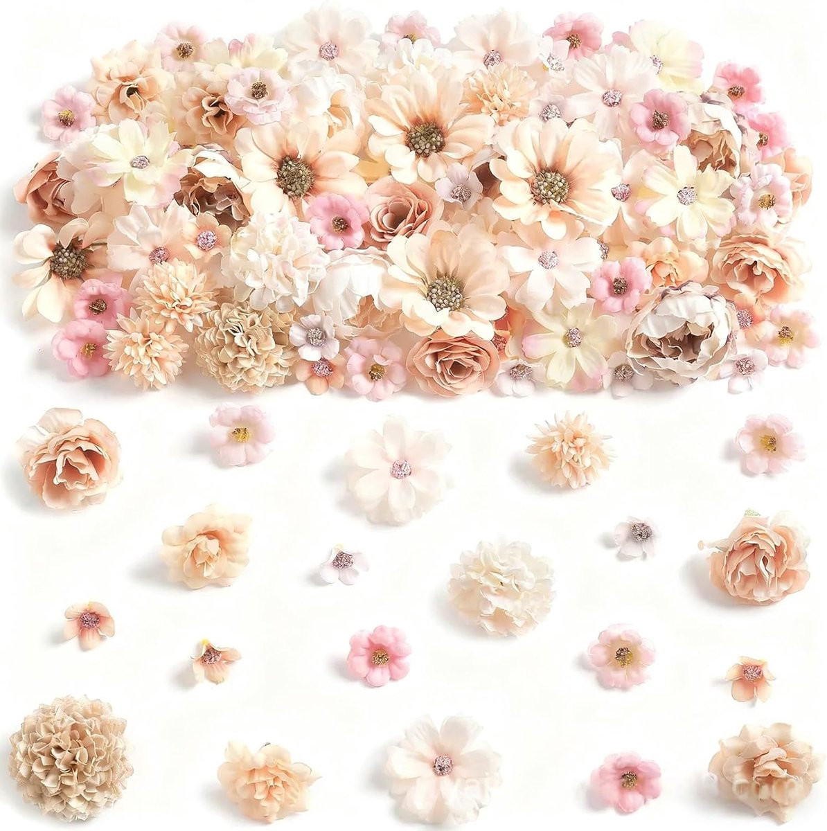 50 stuks Kunstbloemen voor scrapbooking, bruiloft en handwerk