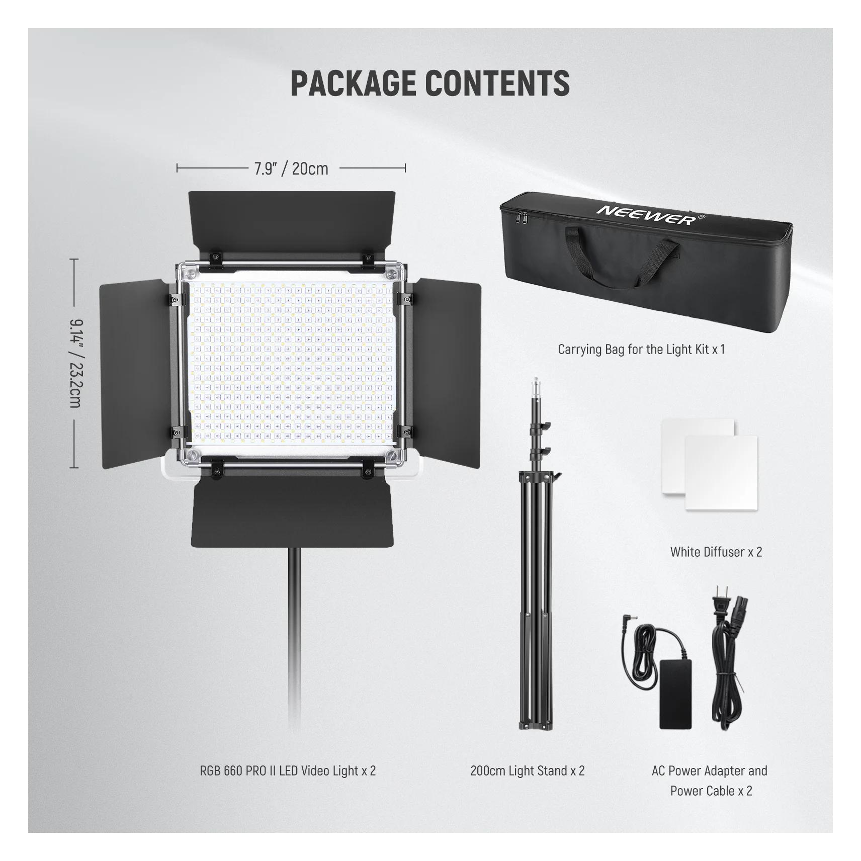 Neewer 660 Pro II Set (Flächenleuchte, Videoleuchte) (660PROII)