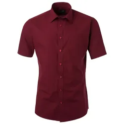 Kurzarm Hemd "JN680" - XXL - wine
