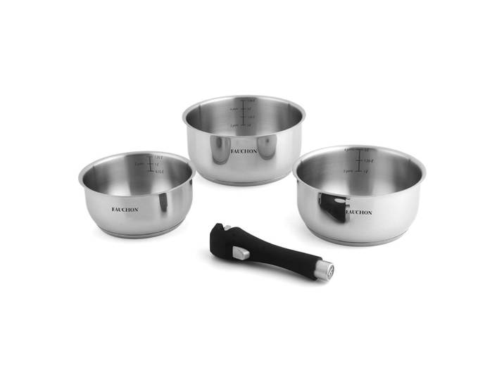 3 casseroles 16/18/20 cm amovible inox 18/8 induction