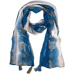 Nomad Sari Summer Turtle Print Scarf - Sea Blue (180x50cm)