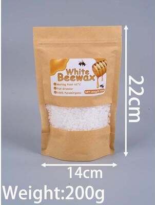 On Spot Shop 1LB Natural White Beeswax Granules, Pure Candle Making Supplies For DIY Scented Candles, Smokeless Wicks, Handmade Gift 200g