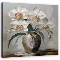 WANDBILD weiße blumenvase