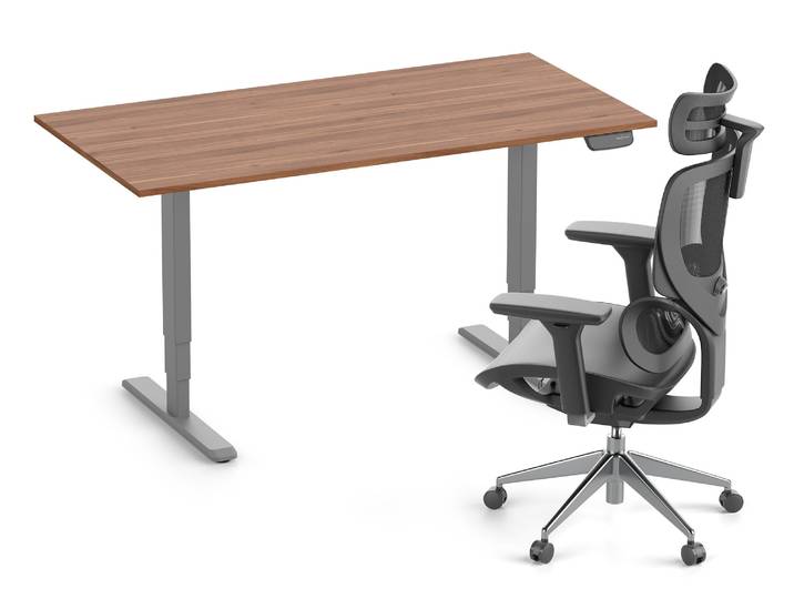 PRIMUS + Stuhl SENTA FX 180x80 Grau Nussbaum