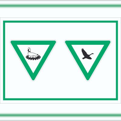 HB-Druck Brut- und Rastgebiet Symbol Schild A3 (297x420mm)