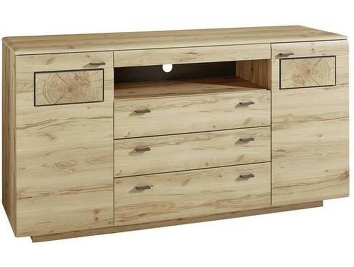 Xora Sideboard Bern, Graphitfarben, Buchefarben, 4 Fächer, 3 Schublade(n) Schubladen, 175x98x47 cm, Beimöbel erhältlich, Holzmöbel, Wohnwände Holz, Wohnwand Serien Holz