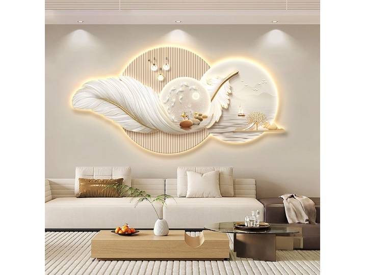 Lumière moderne luxe plume décoration de la maison entrée salon Led décoration peinture chambre canapé couloir Mural lumière