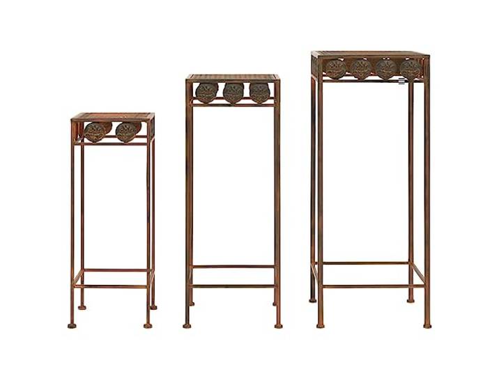 vidaXL Plantenstandaardset vintage stijl metaal roestkleur 3-delig