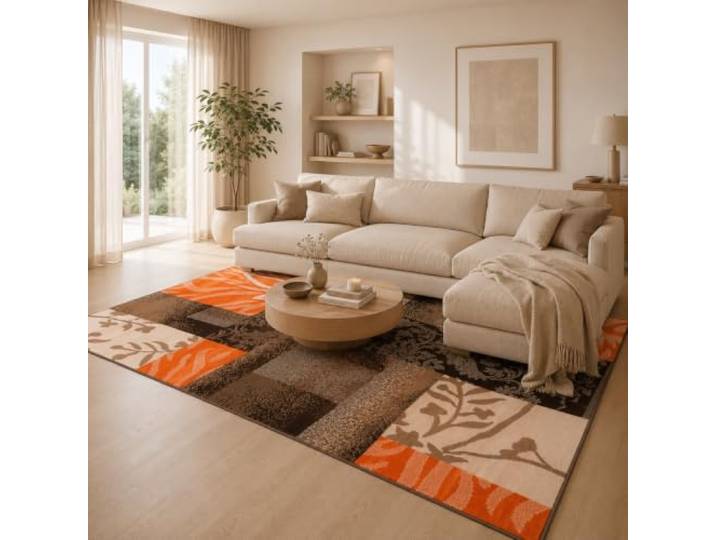 Pergamon Samba - Tapis de Designer Moderne - Carreaux Terre Cuite