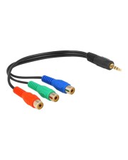 Delock Videokabel Component Video RCA x 3 W bis 4-poliger Mini-Stecker M 24 cm Schwarz (62499)