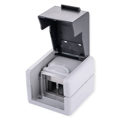 Value Outdoor Wandgehäuse für 2x Keystones, grau