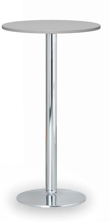 B2B Partner Partytisch, Gastro Stehtisch OLYMPO II, Durchmesser 60 cm, verchromtes Fußgestell, Platte graue