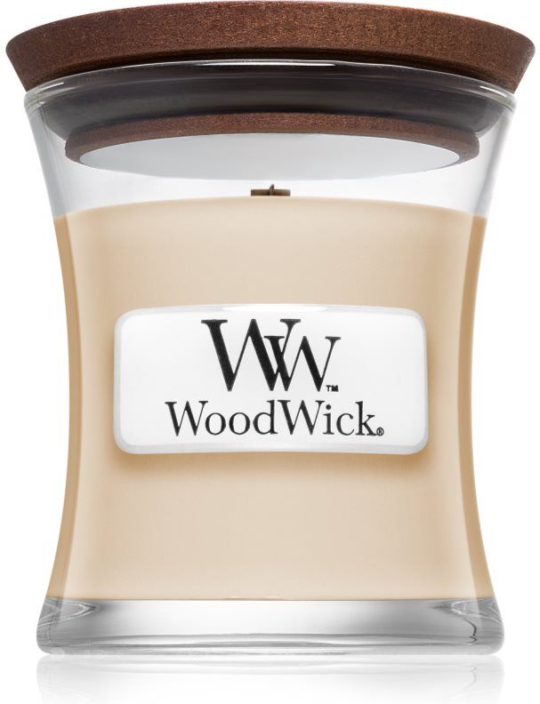 Woodwick Vanilla Bean scented candle with wooden wick 85 g
