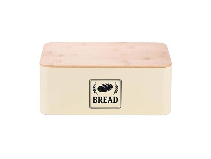 Relaxdays Brotkasten mit Bambusdeckel Retro-Design