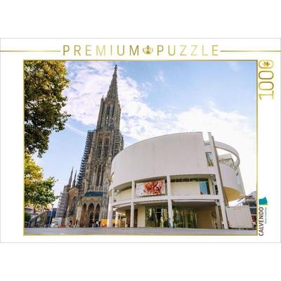 CALVENDO Puzzle Stadthaus und Ulmer Münster am Münsterplatz | 1000 Teile Lege-Größe 64x48cm Foto-Puzzle für glückliche Stunden
