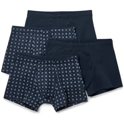 Tchibo - 4 Slipboxer - Herren - Gr. S/4 - dunkelblau/paisley