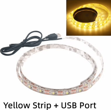 Inspire Curations 1M 5M USB LED Strip Lights For TV Backlight And Home Decors yellow not Waterproof 2 Meter