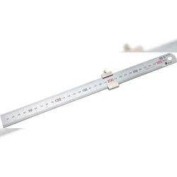 FAMEX 12665 Shinwa Lineal aus Edelstahl 30 cm – mit Anschlag - Stahlmaßstab - 76752
