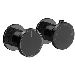 Gessi Origini Fertigmontageset Thermostat, Umlenkkartusche, 2-Wege, Wandmontage, 66134706, Farbe: Metall Schwarz PVD