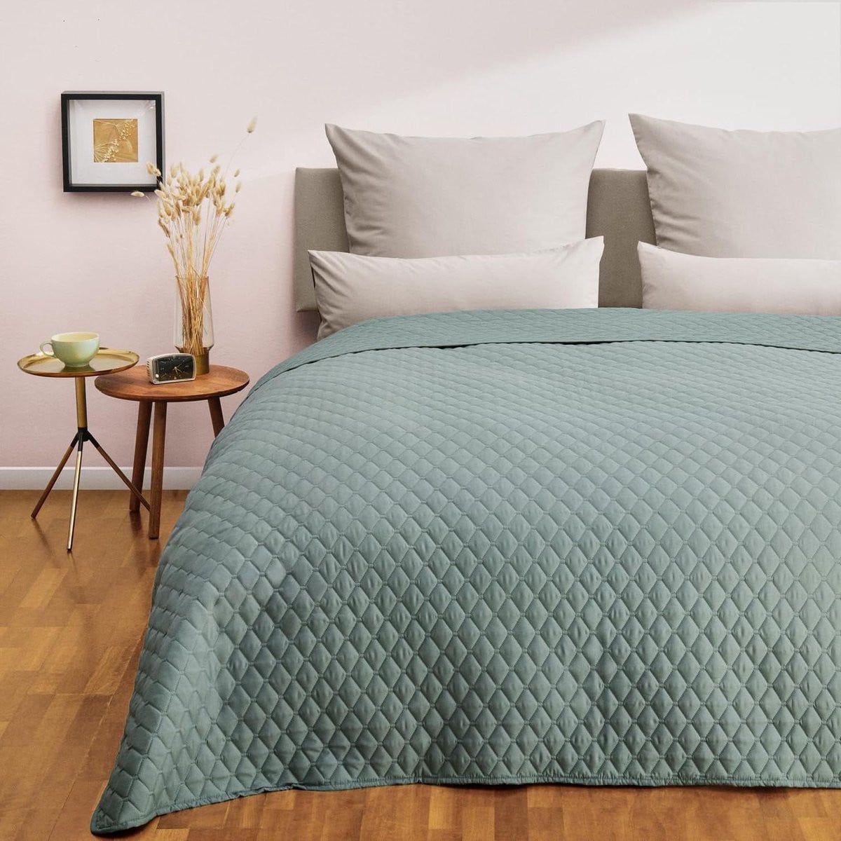 Mintgroene bedspreider dekbed plaid voor volwassenen - 170 x 210 cm