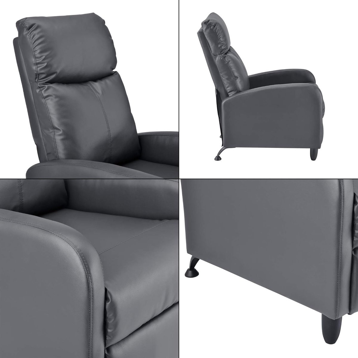 Luxe Kunstleer Fauteuil Grijs voor Volwassenen