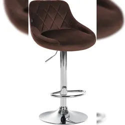 CLP Barhocker Lazio Samt braun/chrom