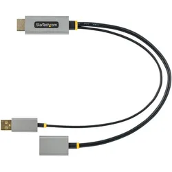 StarTech com Cavo adattatore da HDMI a DisplayPort da 30 cm - Convertitore attivo da HDMI 2.0 a DP 1 (0.30 m), Videokabel, Schwarz, Grau