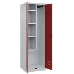 CP Putzmittelspind »Classic Plus Korpus lichtgrau« Drehriegelverschluss Fachbreite rot, 60x185x50 cm