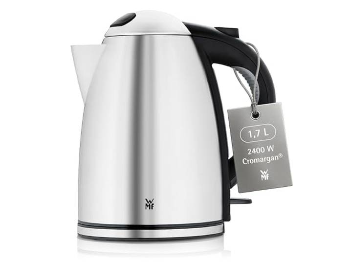 WMF Stelio Wasserkocher Edelstahl 1,7l, elektrischer Wasserkocher mit Kalkfilter, 2400 W, Wasserstandanzeige beleuchtet, Überhitzungsschutz, edelstahl matt silber