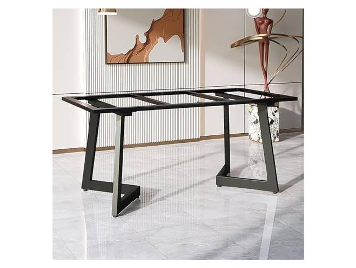 JIiopCFegh Tischbeine, DIY-Eisenbeine, robuste, hohe Schreibtischbeine aus Metall(Black,140x60x73cm)