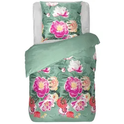 Bestlivings Bettwäsche Satin 80x80+135x200 Frühjahresblumen Grün