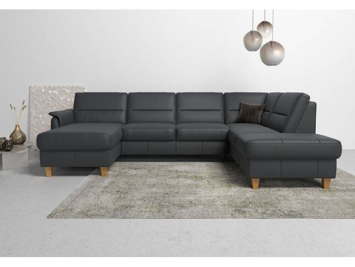 Home affaire Wohnlandschaft Palmera U-Form, B: 308 cm, große Stoff + Leder Auswahl, optional Schlaffunktion & Bettkasten, Federkern, XXL-Wohnlandschaft