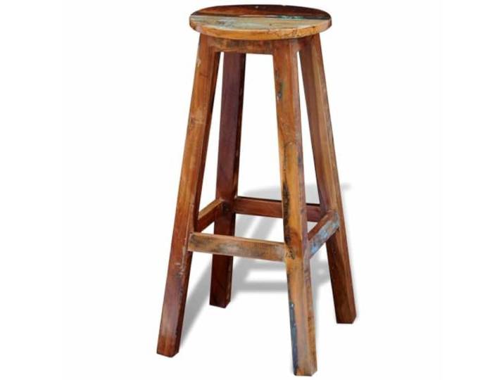 TEKGHUT Barhocker Altholz Massiv, 110 kg Belastbar Vintage Design, Fußstütze, Recyceltes Holz, Robust, Stabil, Langlebig, Unikat