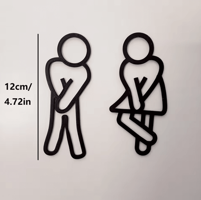 Inspire Curations Funny Bathroom Door Sign Bathroom Door Sign Creative Restroom Wall Decor For Home, Cafe & Restaurant set