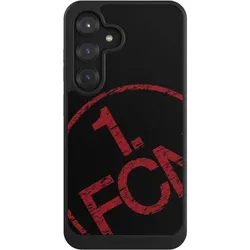 Nivocase Hülle für Samsung Galaxy S25 Handyhülle NIVOcore Case Schwarz 1. FCN Fanartikel Textur (Samsung Galaxy S25), Smartphone Hülle, Schwarz