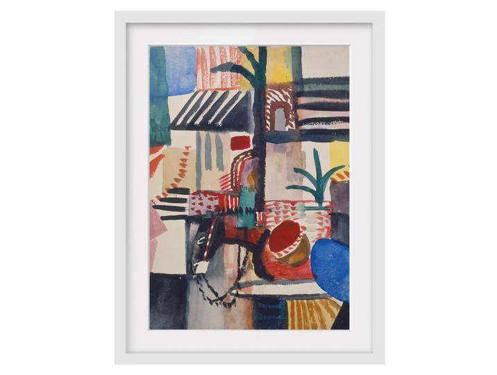 Impression d’art homme avec un âne II Pin massif, verni mat Multicolore 30 x 40cm