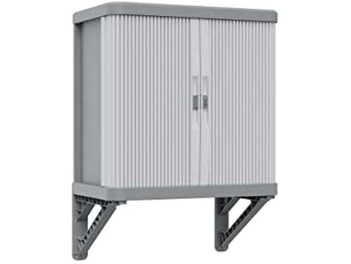 Armoire murale Rolling Space - TERRY - Cabine murale à deux portes coulissantes - Gris - 2 étagères intérieures