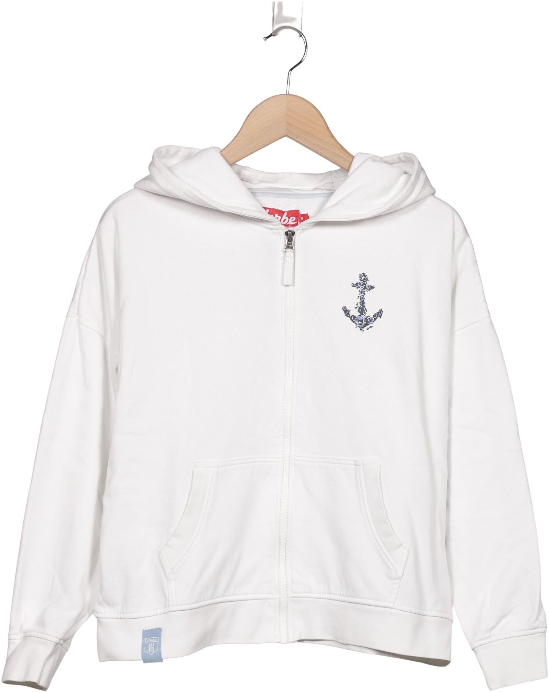 Derbe Damen Kapuzenpullover, Weiß, Gr. XS, Baumwolle - Second Hand