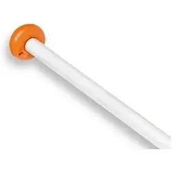 Fahne, Fahnenmast Weiss mit Orangen Knopf