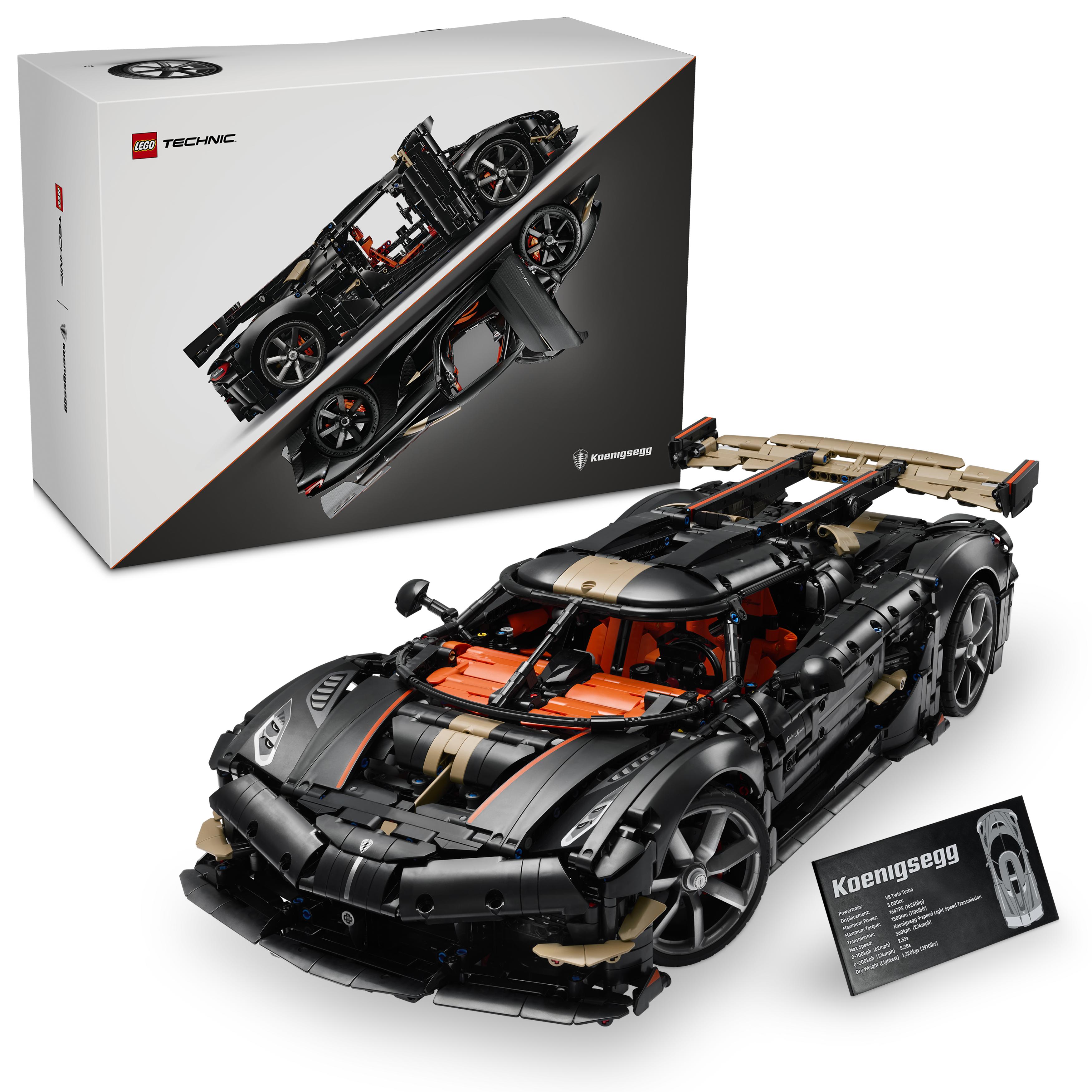 LEGO Technic Koenigsegg Sadair's Spear Hypercar - Auto Modellbau für Erwachsene - MINT Rennauto mit V8-Kolbenmotor, Triplex-Dämpfern & Geistermodus - Geschenk für Autoliebhaber - 42232