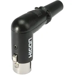 HICON XLR, 3-pol , Metall-, Löttechnik-Kabelbuchse, versilberte(r) Kontakt(e), abgewinkelt, schwarz