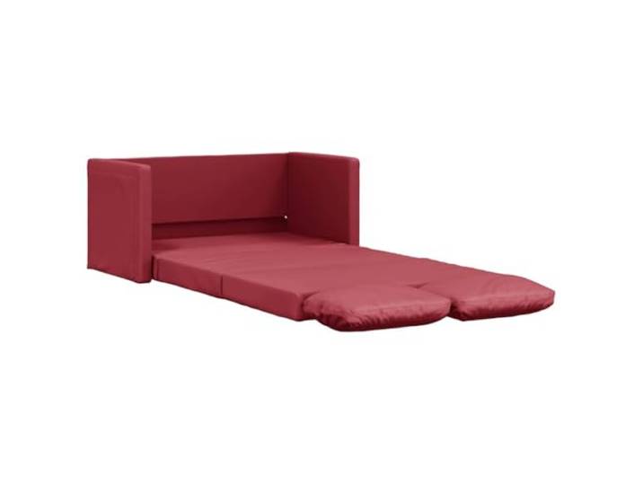GHVBNMF Bodensofa mit Schlaffunktion Weinrot Kunstleder 112cm Praktisches 2-in-1 Schlafsofa mit Kissen für Wohnzimmer und Schlafzimmer, gefertigt mit stabilem Metallgestell.