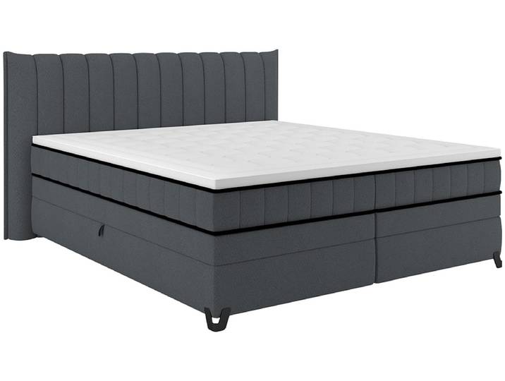 Boxspringbett CARMEN schwarz 160x200cm halbfest