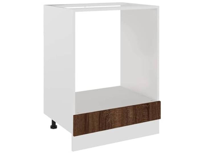 fsahslih Herdumbauschrank Lyon Eichen-Optik 60x46x81,5 cm Kompakter Küchenunterbau für Einbaubackofen und Mikrowelle in der Küche, höhenverstellbar mit pflegeleichter Holzoptik.
