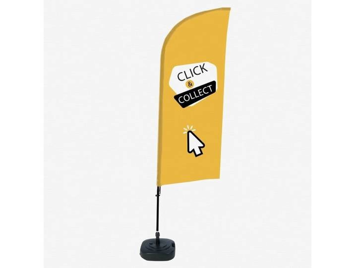 Showdown Displays Standregal Beachflag - Komplett-Set - Click & Collect Englisch - Gelb/Schwarz, 1-tlg.