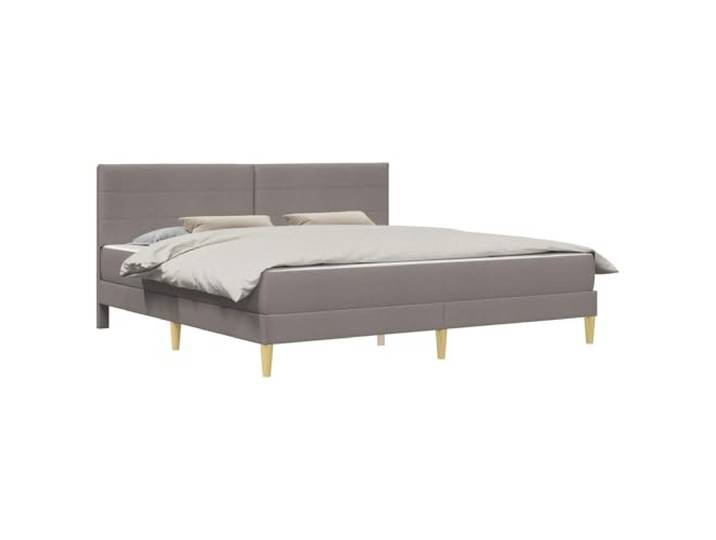 Bettgestell, 180 x 200 cm, Taupe, mit Schaumstoffmatratze und Lattenrost Robustes Sperrholz, stabile Kunststofffüße, einfache Reinigung mit feuchtem Tuch, modernes warmes Design, Zirkulation