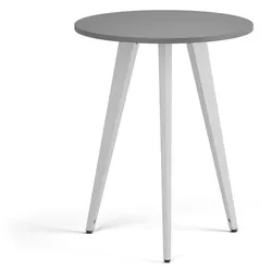 Couchtisch PRIMO VIBE, Durchmesser 60 cm, weißes Metallgestell, Graphit