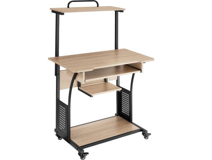 tectake Schreibtisch Fife, 80 x 65,5 x 130,5 cm, Industrial Holz hell, Eiche Sonoma, Naturfarben, Quadratisch, 65.5x130.5x80 cm, Büromöbel, Schreibtische, Schreibtische