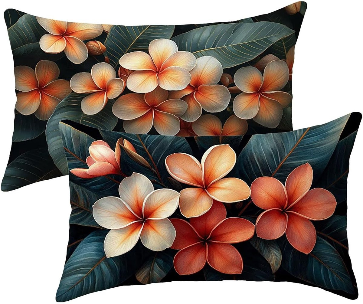Waterdichte kussenhoes met bloemenprint voor buiten decoratie - 40 x 60 cm