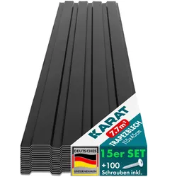 Karat homeliving Trapezblech   Wand- & Dachverkleidung   Profilblech   Schwarz   15 Stück
